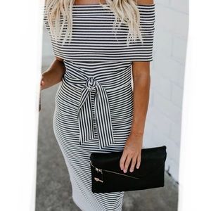 Vici Off the Shoulder Midi Dress